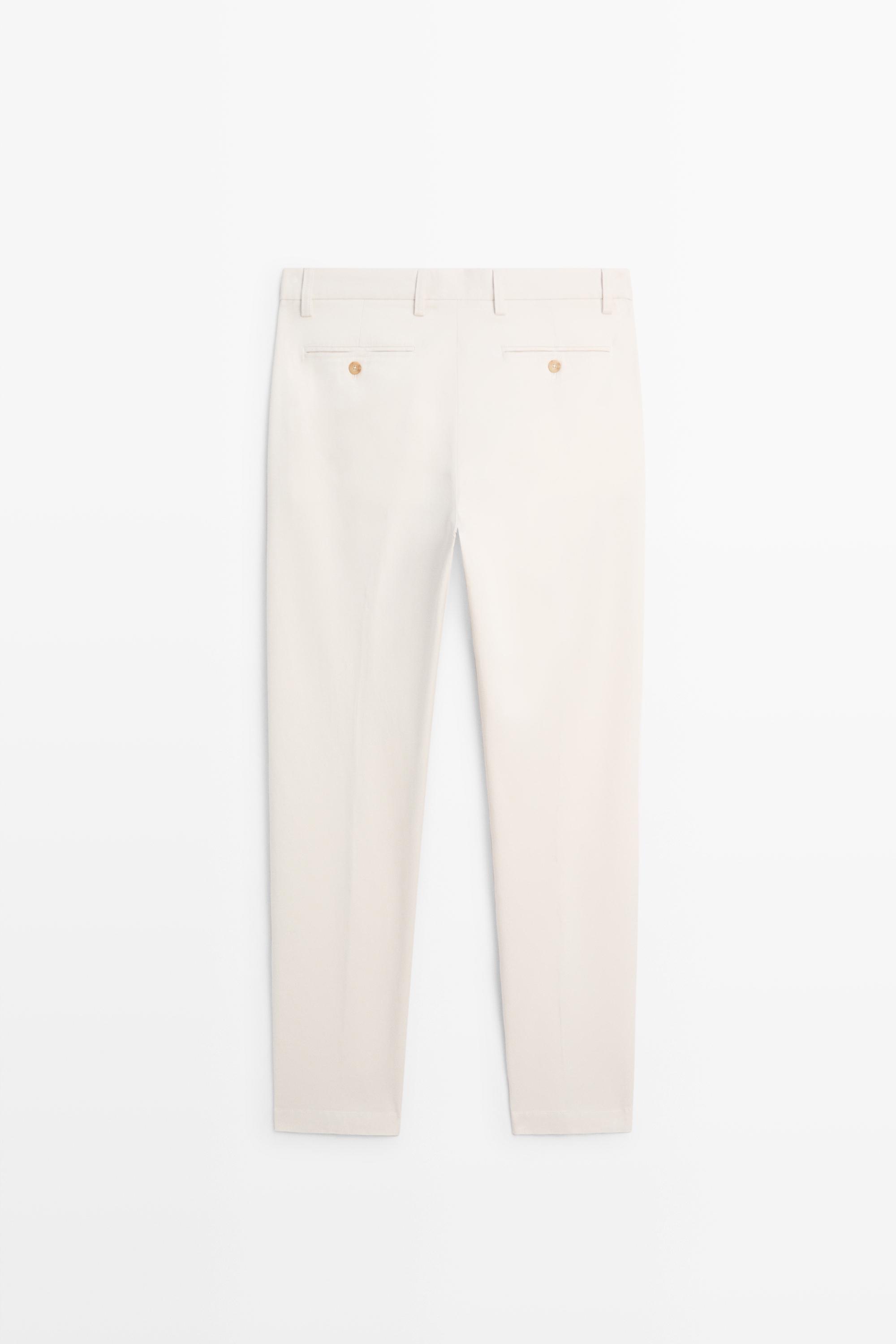 Pantalon slim en coton mélangé